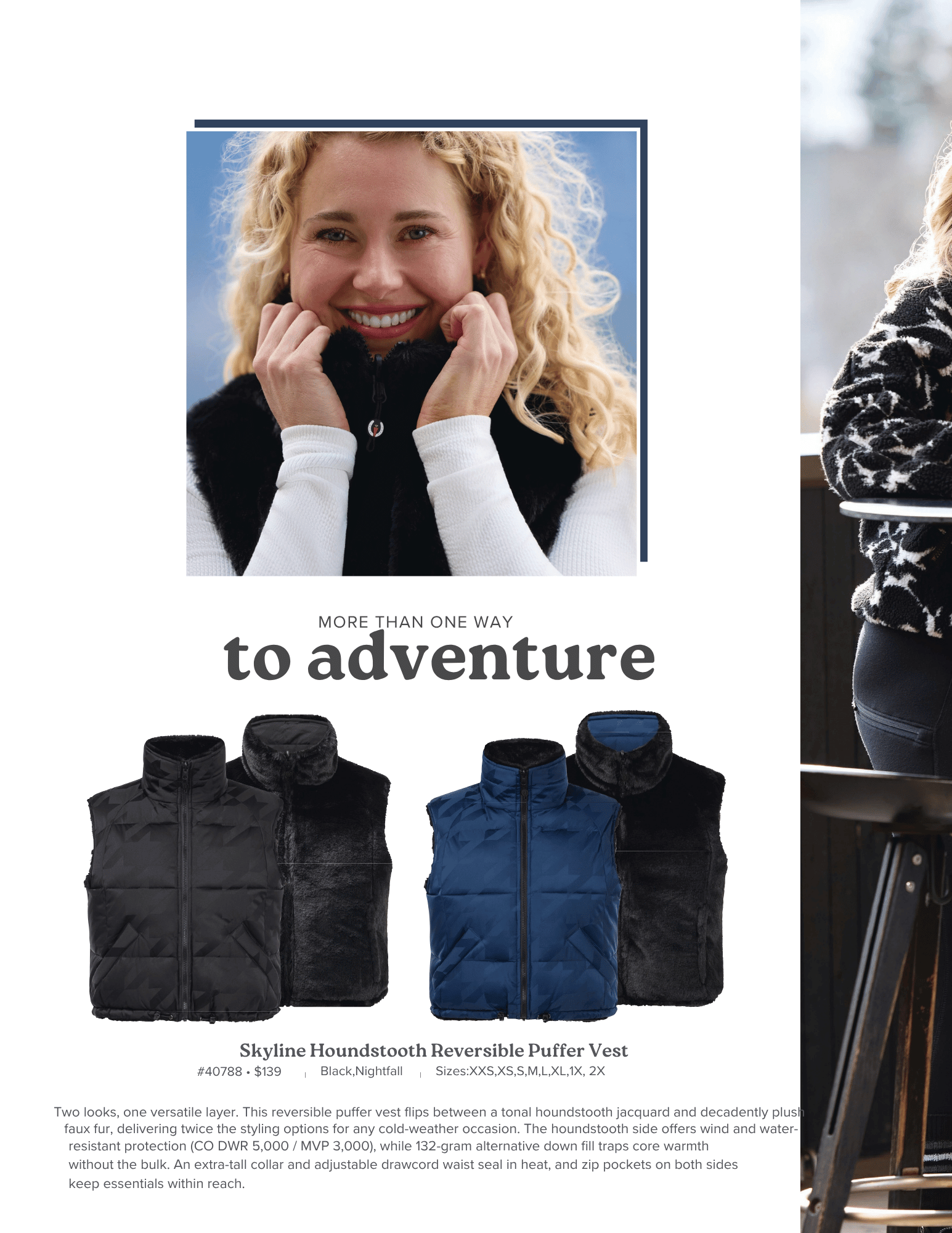 Kerrits Skyline Houndstooth Reversible Puffer Vest