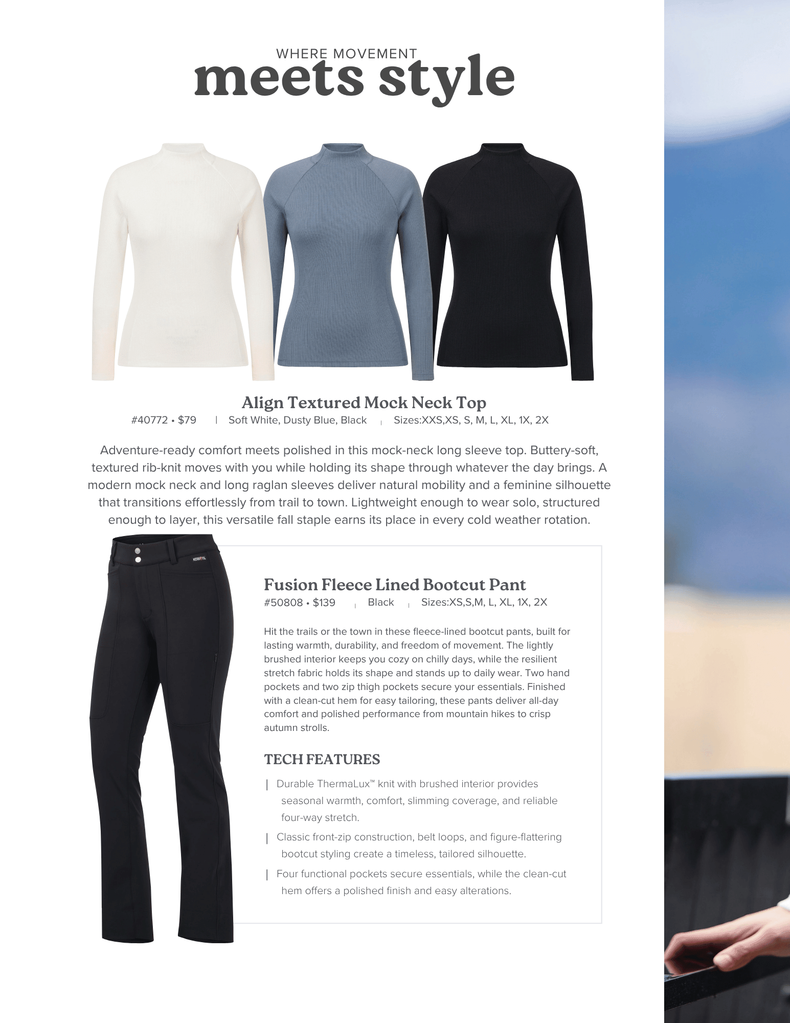 Kerrits Align Textured Mock Neck Top, Kerrits Fusion Fleece Lined Bootcut Pant