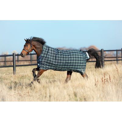 Rhino Wug Turnout w/Leg Arches 100g - Hunter Check/Navy/Green