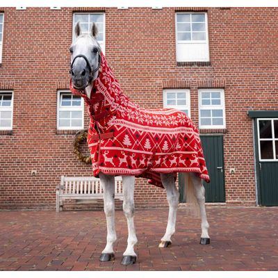 Horze Santa Christmas Fleece High Neck Cooler - Red