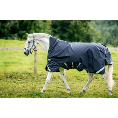 Rambo 1680D Wug Turnout 200g - Navy/Hunter Green/Silver