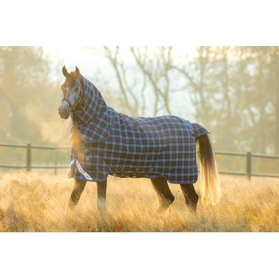 Rhino Plus Turnout Lite - Navy Check/Indigo