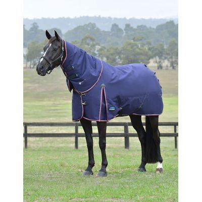 Weatherbeeta Comfitec Essential Turnout Detach-A-Neck 220g - Navy/Burgundy
