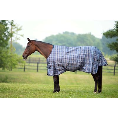 Ovation 1200D Turnout Blanket 300g - Smoke Blue Plaid