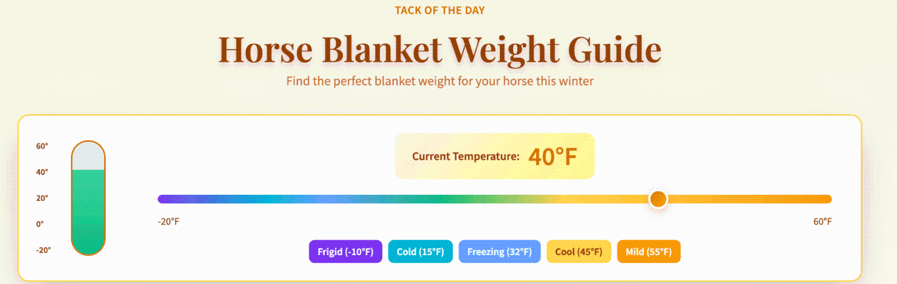 Horse Blanket Weight Guide
