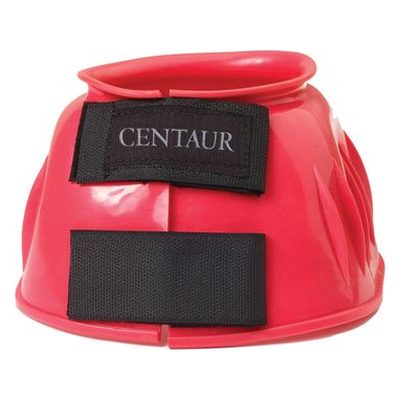Centaur PVC Ribbed Double Hook and Loop Bell Boots - Red
