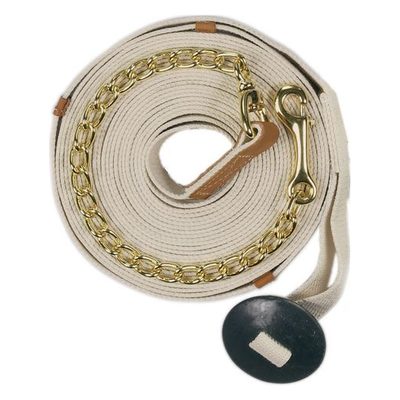 Centaur Cotton Web 35ft Lunge w/Chain - Natural