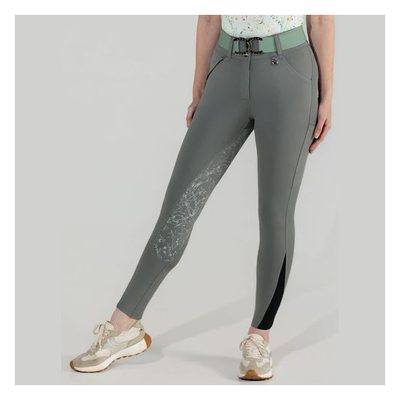 Dapplebay Women's Compression Full Seat Breeches - Graphite/Dragonfly Meadow