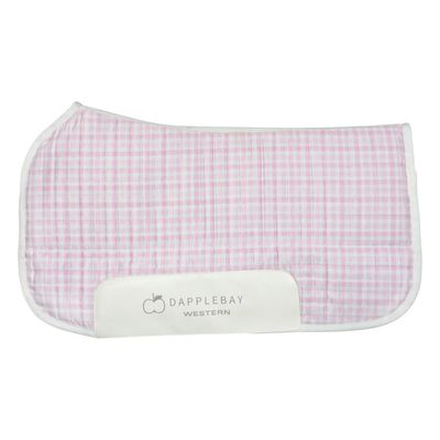 Dapplebay Gingham Western Saddle Pad - Pink/White