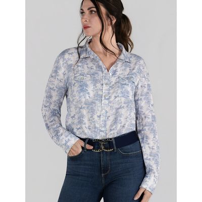 Dapplebay Women's Breezy Button Up Top - Moonrise Dragonfly Meadow