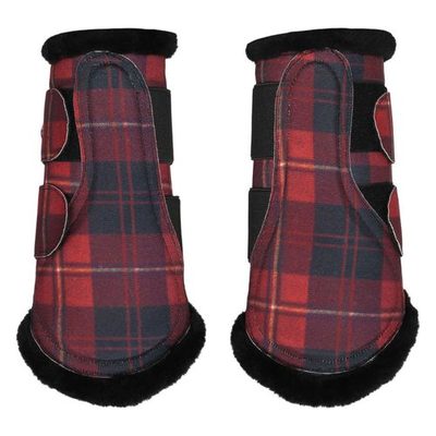 Dapplebay Brush Boots - Red Holiday Plaid
