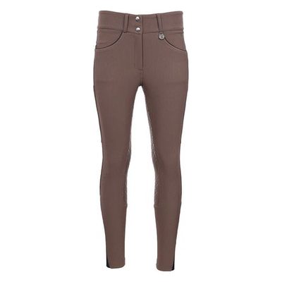 Dapplebay Women's Pro Ribbed Silicon Full Seat Breeches - Chestnut