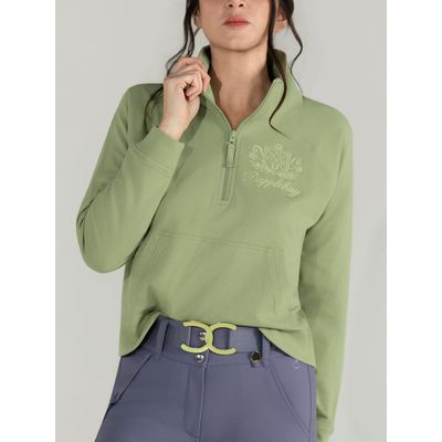 Dapplebay Women's Crest 1/2 Zip French Terry Sweatshirt - Sage