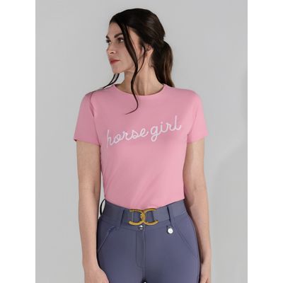 Dapplebay Women's Tee Shirt - Horse Girl Ballet Pink