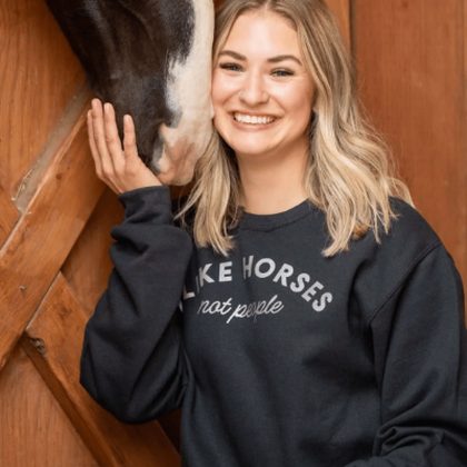 Dapplebay Women's Embroidered Equestrian Athletic Club Sweatshirt - Plum