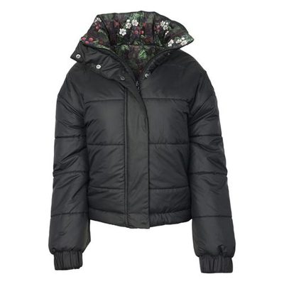 Dapplebay Women's Reversible Puffer Jacket - Black/Blackberry Daze