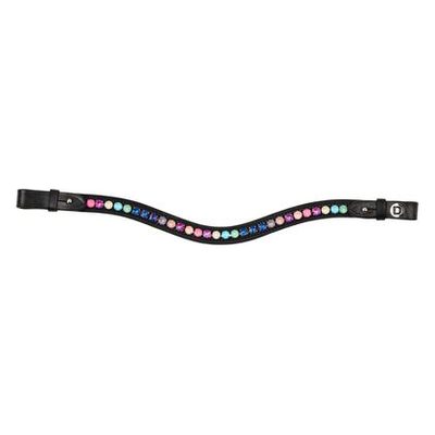 Dublin Ombre Rainbow Browband - Black