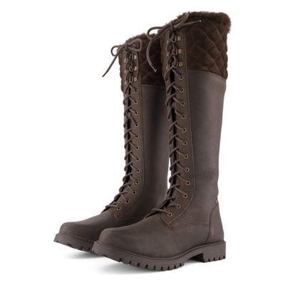 Dublin Women's Yukon Quilted Tall Country Boots - Chocolate Brown