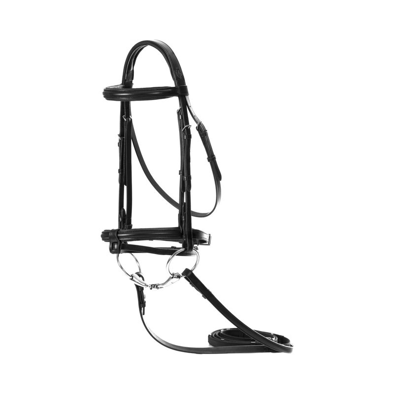 Equinavia Saga black dressage bridle with reins