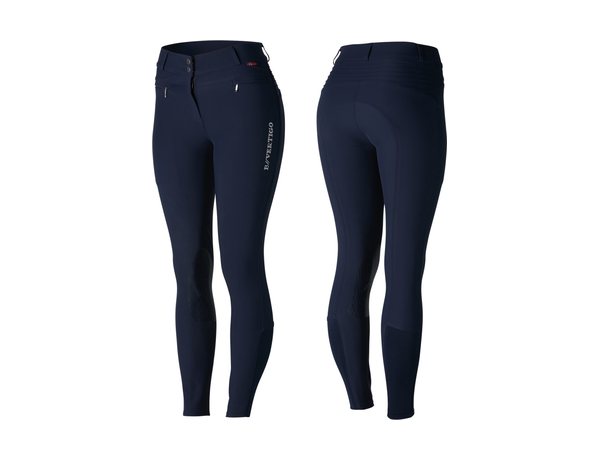 B Vertigo Women's Drea Silicon Knee Patch Breeches - Dark Navy