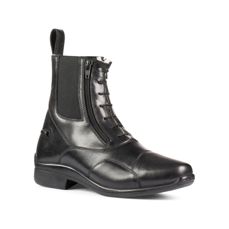 Horze Stockholm black front zip paddock boot