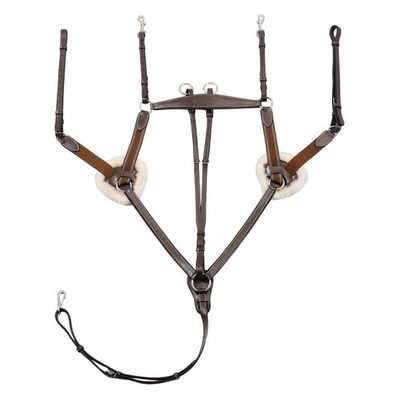 Henri de Rivel Pro 5 Point Elastic Breastplate Martingale w/Running Attachment - Australian Nut