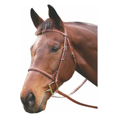 Henri de Rivel Advantage Plain Raised Snaffle Bridle w/Laced Reins - Oakbark