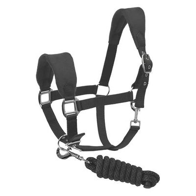 Henri de Rivel Ergonomic Comfort Halter & Lead Rope Set - Charcoal