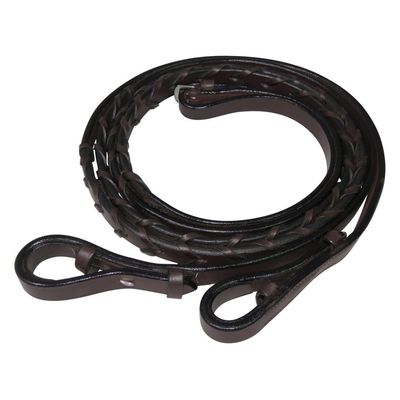 Henri de Rivel Flat Laced Reins - Australian Nut