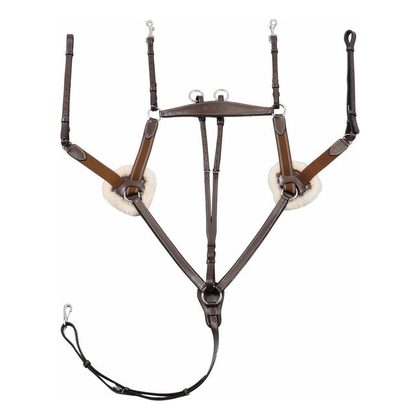 Henri de Rivel Pro 5 Point Elastic Breastplate Martingale w/Running Attachment - Australian Nut