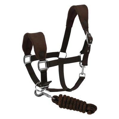 Henri de Rivel Ergonomic Comfort Halter & Lead Rope Set - Brown