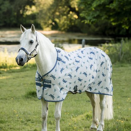 Amigo Pony Bug Rug - Dragonfly Print/Silver/Blue/Sage