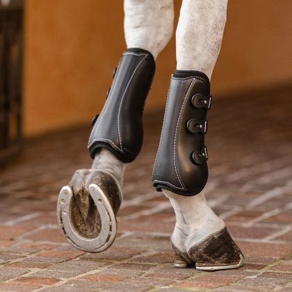 EquiFit D-Teq Front Boot w/ImpacTeq - Black Ostrich/Black
