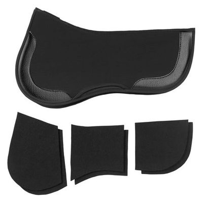 EquiFit Thin ImpacTeq Half Pad and Shims - Black/Black Ostrich
