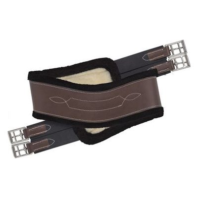 EquiFit Anatomical Pony Hunter Girth w/UltraWool - Brown/Natural/Black Trim