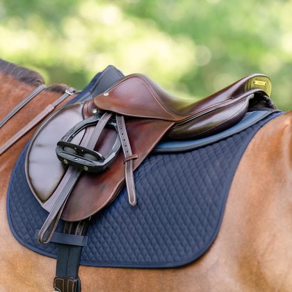 EquiFit Thin ImpacTeq Half Pad - Black/Black Ostrich