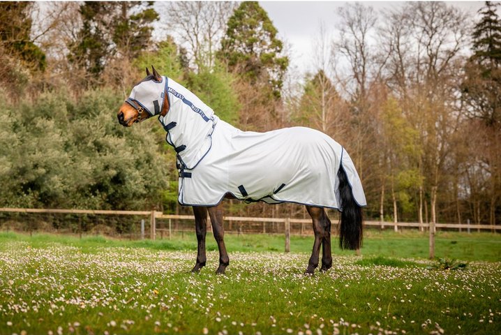Mio Fly Rug fly sheet in Lunar Rock and navy