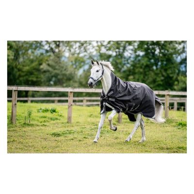 Rambo 1680D Wug Turnout 0g - Black/Thunderstorm Grey/Silver