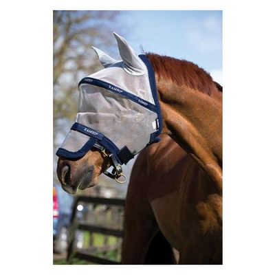 Rambo Fly Mask Plus - Silver/Navy