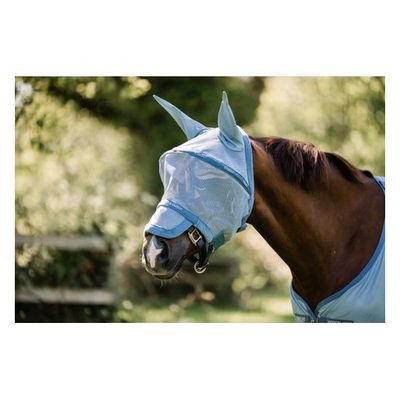 Rambo Fly Mask Plus - Heather Blue/Blue/Silver