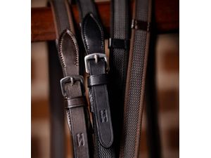 Horseware Rubber Grip Continental Reins - Brown