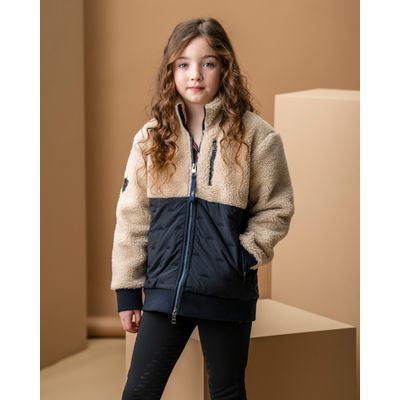 Alessandro Albanese Kids' Lori Zip Through Borg Fleece - Sand/Navy