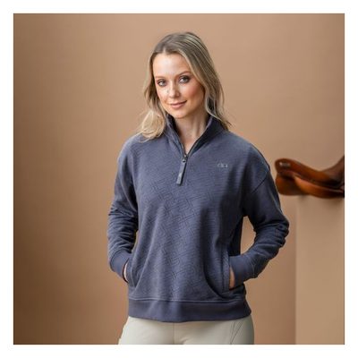 Alessandro Albanese Women's Gabriella Half Zip Sweatshirt - Charcoal