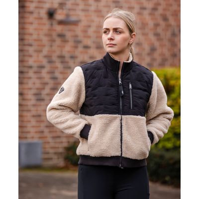 Alessandro Albanese Women's Lorenza Zip Through Borg Fleece - Sand