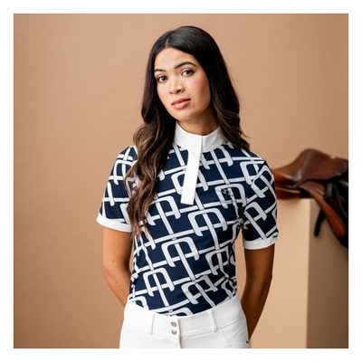 Alessandro Albanese Women's Alcina Short Sleeve Show Shirt - Navy Monogram