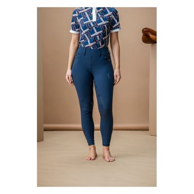 Alessandro Albanese Women's Fina Knee Grip Brushed Hybrid Breeches - Navy