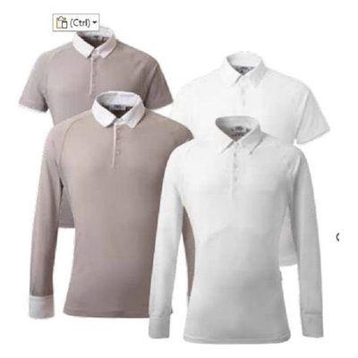 Alessandro Albanese Men's Long Sleeve Polo Technical Competition Shirt - Greige