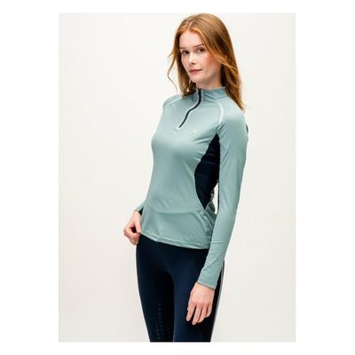 Horseware Women's Stamina Long Sleeve 1/4 Zip Top - Sage
