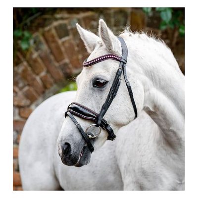 Horseware Pony Diamante Flash Bridle - Black/Pink