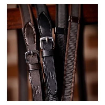 Horseware Rubber Grip Continental Reins - Brown